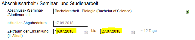 Abbildung 4: Zeitraum des Attests angeben Abbildung 4: Zeitraum des Attests angeben